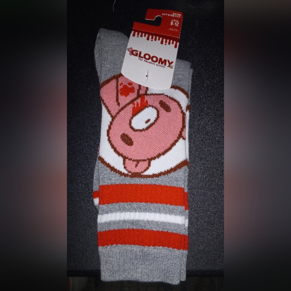Gloomy The Naughty Grizzly  Men Crew Sock 8-12